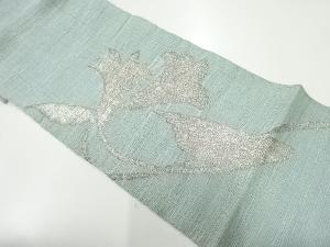 アンティーク　草花模様織出し夏用袋帯（材料）